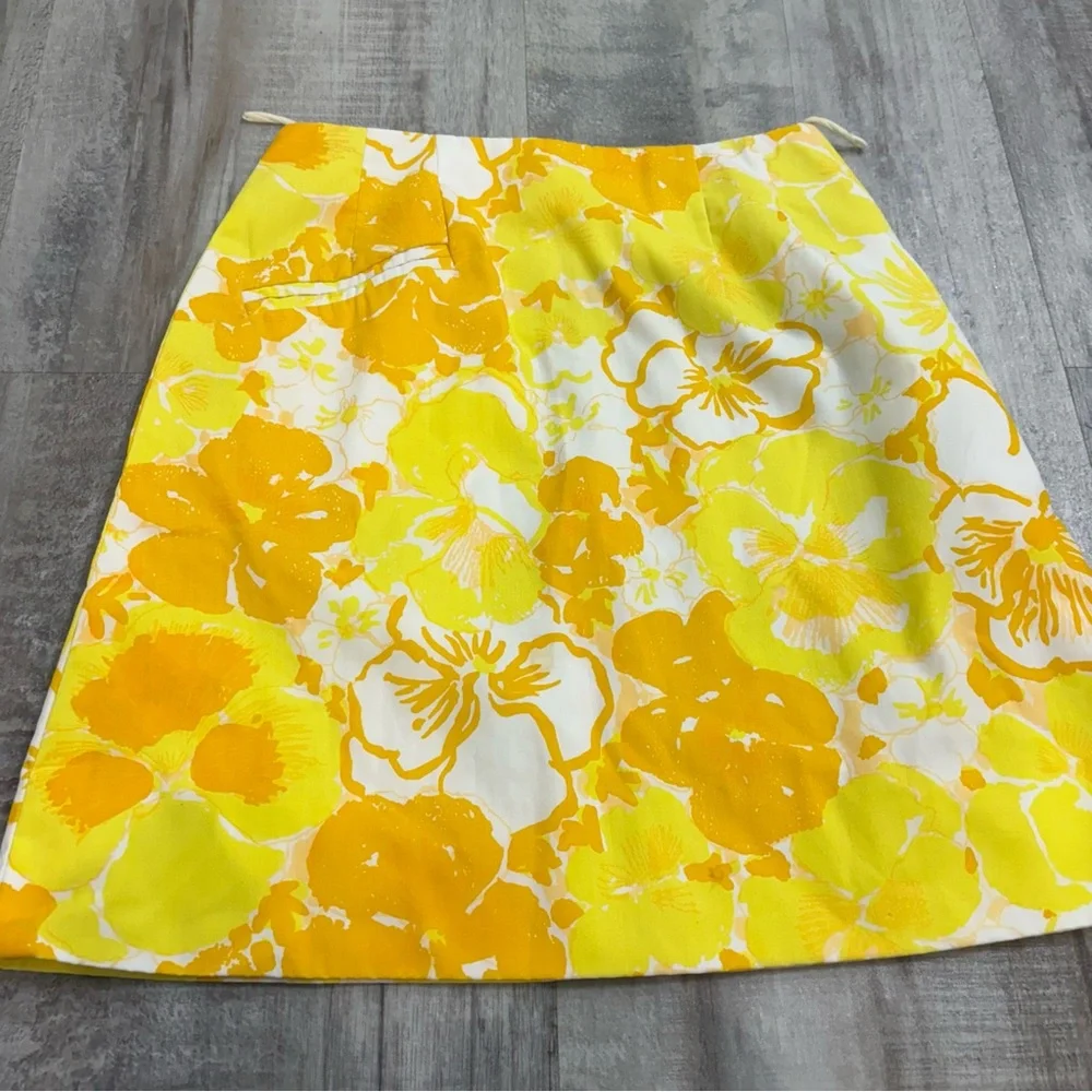Vintage Lilly Pulitzer Yellow Flower Skirt